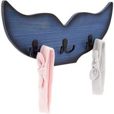 Whale Tail Wall Hook for Nursery, Nautical Home Decor (15.5 x 6.75 x 1 in, Blue) Okuna Outpost