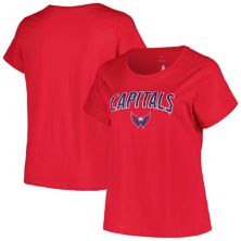 Women's Profile Red Washington Capitals Plus Size Arch Over Logo T-Shirt Profile