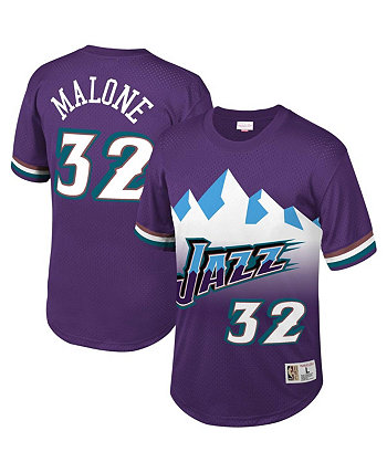 Мужская футболка Karl Malone Purple Utah Jazz в сеточку Mitchell & Ness