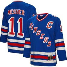 Мужская синяя футболка Mitchell & Ness Mark Messier New York Rangers Big & Tall 2015 с капитанской нашивкой Blue Line Player Unbranded