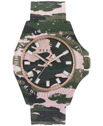 Мужские часы Plein Power Dark Camouflage с силиконовым ремешком 43 мм Philipp Plein