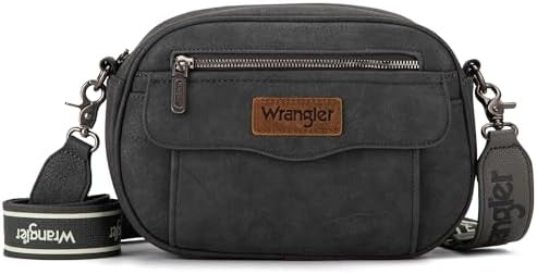 Wrangler Crossbody Purses for Women Trendy Camera Snapshot Bag with Wide Strap Wrangler