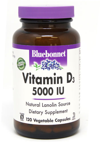 Bluebonnet Nutrition Витамин D3 -- 5000 МЕ - 120 Растительные капсулы Bluebonnet Nutrition