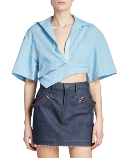Cropped Twisted Asymmetric Shirt Jacquemus