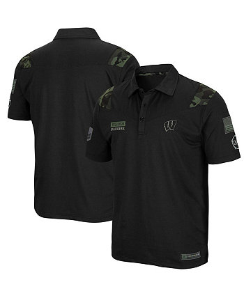 Мужская черная рубашка-поло Wisconsin Badgers OHT в стиле милитари Appreciation Sierra Polo Shirt Colosseum