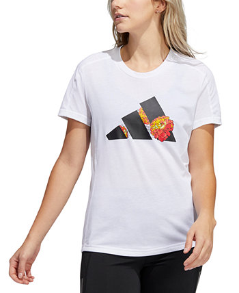 Женская беговая футболка с цветочным рисунком AEROREADY Adidas