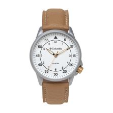 Men's Columbia Timing Sandblasted Leather Strap Watch Columbia