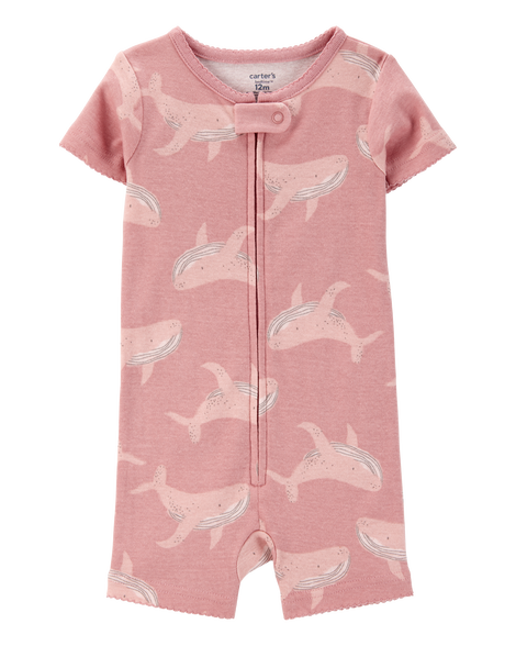 Baby Whale Print Snug Fit Cotton 1-Piece Pajamas Carter's