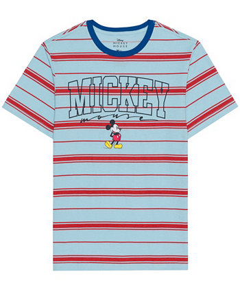 Men's Mickey Mouse Short Sleeve Stripe T-shirt Hybrid