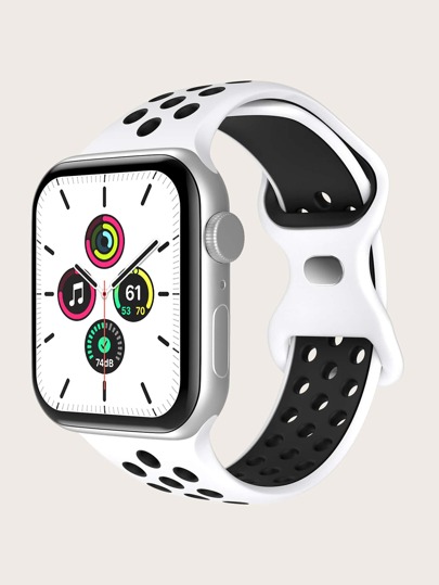 Силиконовый ремешок для часов контрастный совместимый с Apple Watch SHEIN