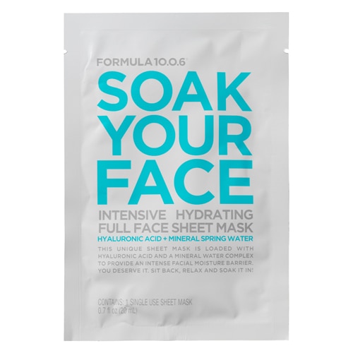 Интенсивная увлажняющая тканевая маска Formula 10.0.6 Soak Your Face — 1 одноразовая тканевая маска Formula 10.0.6