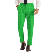 Plaid Pants For Men's Slim Fit Business Checked Printed Dress Trousers Lars Amadeus