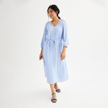 Женское платье миди Sonoma Goods For Life® из льняной смеси SONOMA
