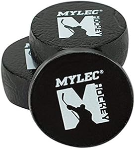 Mylec MINI Hockey Pucks for Indoor Use, Lightweight, Foam Filled, One-Size (Black, Pack of 3) Mylec