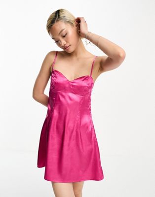 Розовое атласное платье мини Urban Threads Urban Threads