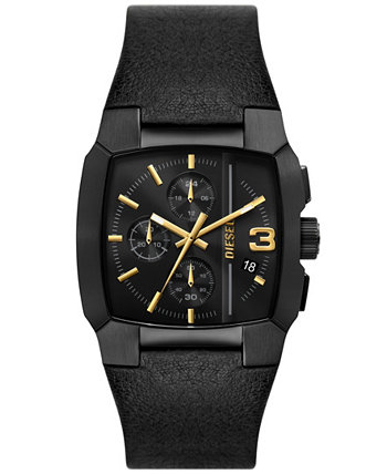 Мужские часы Cliffhanger с хронографом, черные кожаные часы, 40 мм Diesel