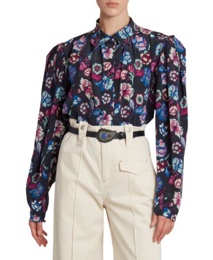 Шелковая блузка с цветочным принтом Valentine ISABEL MARANT