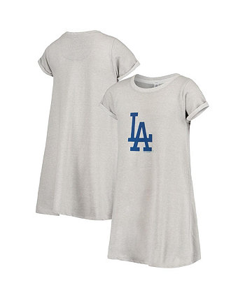 Молодежное серое меланжевое платье Los Angeles Dodgers для девочек Soft As A Grape