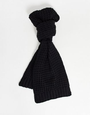 ASOS DESIGN knitted scarf in black ASOS DESIGN