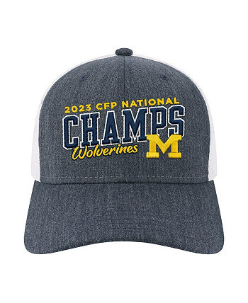 Men's Navy Michigan Wolverines College Football Playoff 2023 National Champions Mid-Pro Trucker Adjustable Hat Legacy Athletic