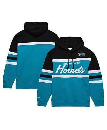 Men's Teal, Black Charlotte Hornets Head Coach Pullover Hoodie Mitchell & Ness