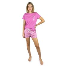 Женский хлопковый пижамный топ с короткими рукавами и пижамные шорты-боксеры Peace, Love & Dreams Sleep Set Peace, Love & Dreams
