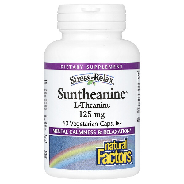 Suntheanine, L-Теанин, 250 мг, 60 вегетарианских капсул - Natural Factors Natural Factors