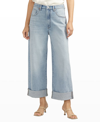 Женские укороченные джинсы со средней посадкой и широкими штанинами Silver Jeans Co.