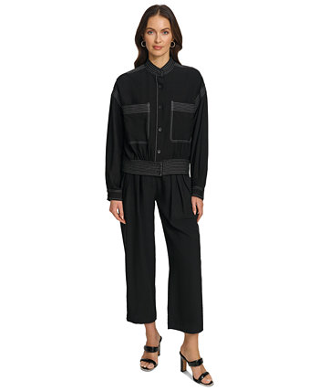 Женская куртка с контрастной прострочкой DKNY
