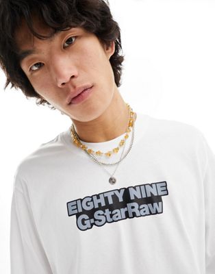 Белая футболка с принтом G-Star HQ G-STAR RAW