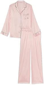 Victoria's Secret Satin Pajama Set, Long Sleeve Button Down Shirt & Pants, Sleepwear for Women (XS-XXL) Victoria"s Secret