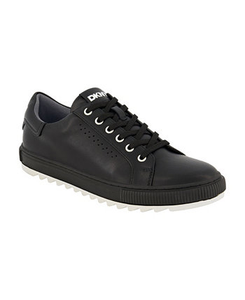 Men's Smooth Leather Sawtooth Sole Sneakers DKNY