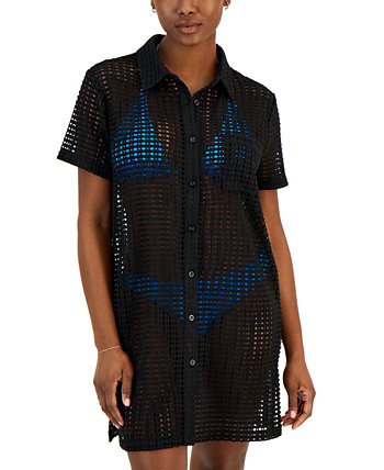 Женская туника-рубашка, связанная крючком, созданная для Macy's Miken