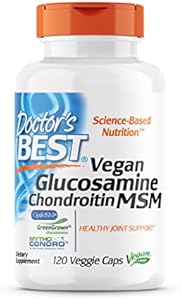 Doctor's Best Vegan Glucosamine Chondroitin MSM, Joint Health, Hair, Skin & Nails, Capsule,120 count Doctor's Best