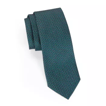 Шелковый галстук с геометрическим принтом Zegna