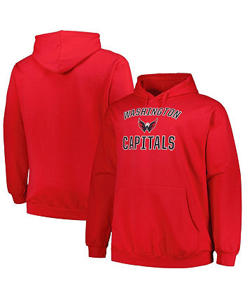Men's Red Washington Capitals Big and Tall Arch Over Logo Pullover Hoodie Profile