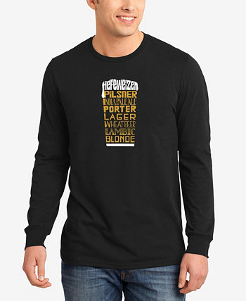 Мужская футболка с длинными рукавами Styles of Beer Word Art LA Pop Art