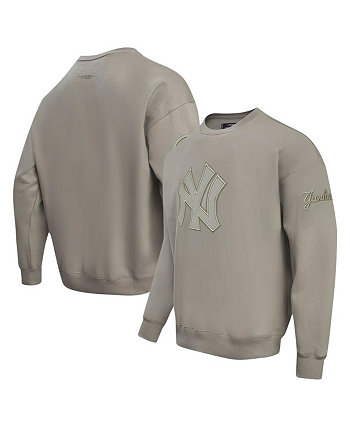Мужской пуловер нейтрального цвета с заниженными плечами Pewter New York Yankees, толстовка Pro Standard