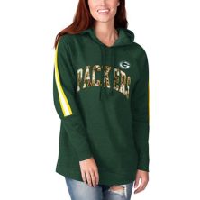 Women's G-III 4Her by Carl Banks Green Green Bay Packers Double Team Tunic Pullover Hoodie G-III