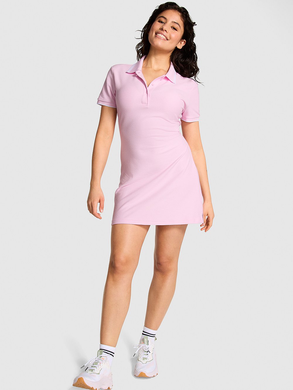 Piqué Polo Dress Pink