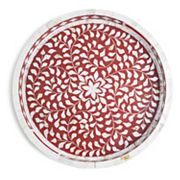 GAURI KOHLI Jodhpur Mother of Pearl Decorative Tray - 18&#34; GAURI KOHLI