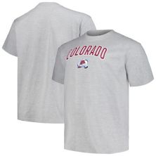 Men's Profile Heather Gray Colorado Avalanche Big & Tall Arch Over Logo T-Shirt Profile