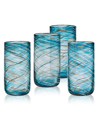 Набор стаканов для хайболла Color Swirl, 18 унций, набор из 4 предметов MIKASA