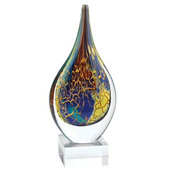 Стеклянная скульптура "Слеза огненной бури" Badash Crystal
