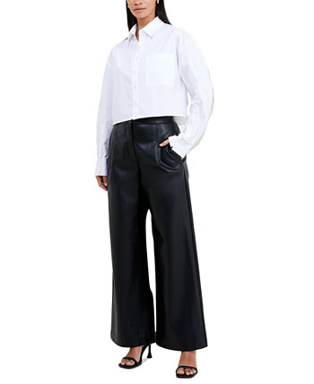 Женские широкие брюки из искусственной кожи Corlenda French Connection