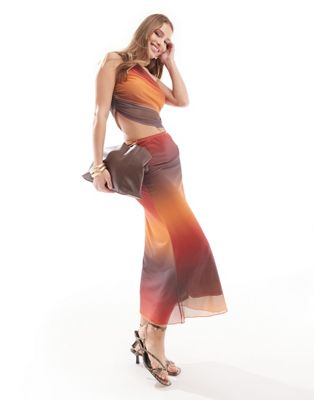 Sixth June ombre mesh maxi skirt in multi - part of a set Sixth June