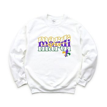 Mardi Stacked Cursive Sweatshirt Simply Sage Market