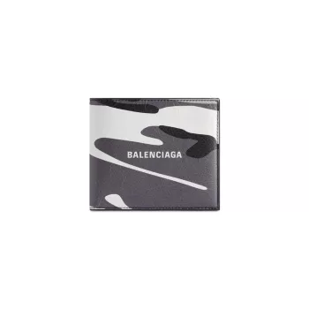 Квадратный сложенный кошелек Cash с камуфляжным принтом Balenciaga