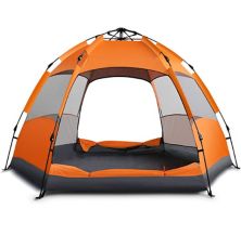 Instant Pop Up Tent 4 Person Orange Glarewheel