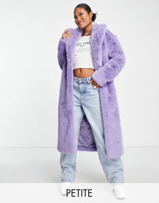 Нежно-фиолетовое пальто свободного кроя из искусственного меха Ever New Petite Ever New Petite